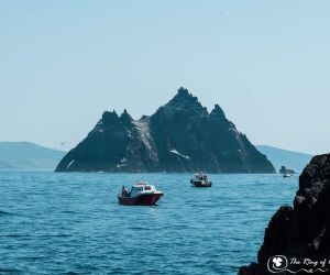 skellig with boats